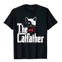 Mens The Catfather Shirt Funny Cat Dad Lover Gift Tshirt Funky Mens T Shirts Cotton Tees Beach