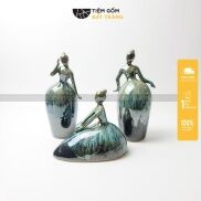 Tượng Cô Gái Decor Sứ Bát Tràng Cao Cấp Trang Trí Nhà Cửa Làm Quà Tặng