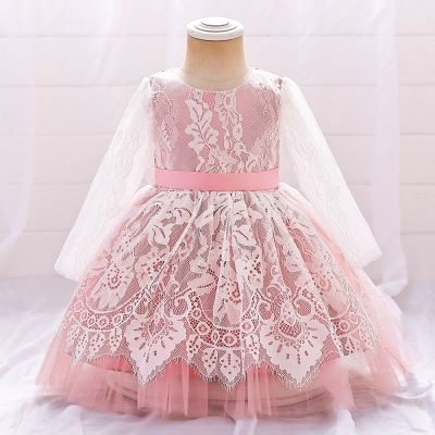 [COD] 2023 independent station cross-border baby girl one-year-old dress girls long-sleeved mesh fluffy princess