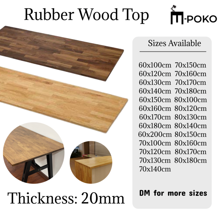 40MM Rubber Wood Top for replacing table top office table study desk