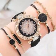 New Watch Girls Student Fashion Casual Watch Set PU Strap Quartz Watch