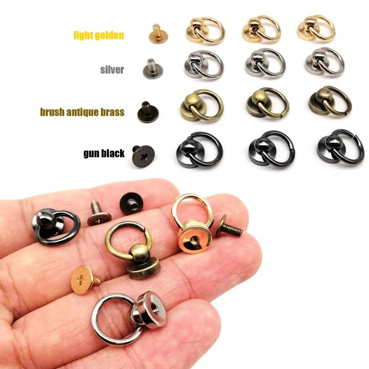 10pc-high-quality-solid-brass-ball-nail-screwback-chicago-screw-back-rivet-stud-spot-with-o-ring-for-leather-bag-belt-phone-case