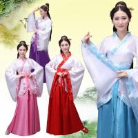 ชุดเครื่องแต่งกายเต้นรํา Hanfu สไตล์จีนโบราณแบบดั้งเดิมสําหรับผู้หญิง