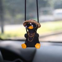 【CW】Swinging Duck Car Pendant Cute Guitar Coke Duck Auto Rearview Mirror Hanging Ornaments Interior Decoraction Car Accessories