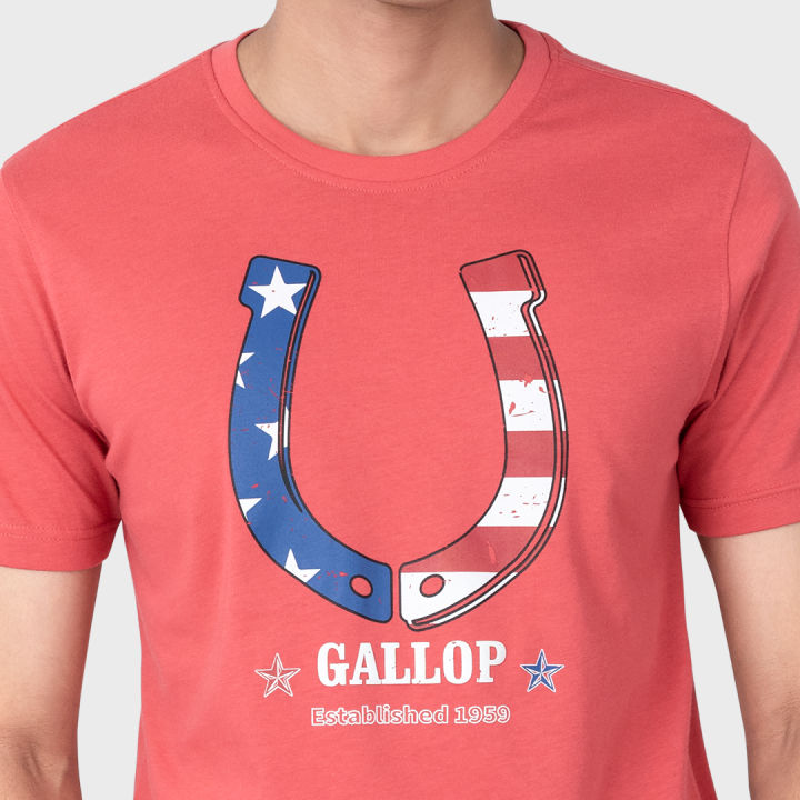 gallop-เสื้อยืดผ้าคอตตอนพิมพ์ลาย-graphic-tee-รุ่น-gt9102-สี-rose-berry-แดงเบอร์รี่-ราคาปกติ-790-816