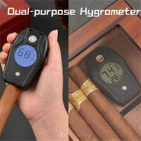 จอแสดงผล LCD Cigare Hygrometer พร้อม Dual Sensor Probe Ciggar Humidor Box Moisture Meter Professional Cigaar Smking