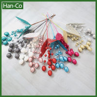 [Han-Co] 1ชิ้น50เซนติเมตรดอกไม้ประดิษฐ์ผงเกล็ดแวววาวประดิษฐ์จำลอง DIY โฟมเบอร์รี่ลำต้นเครื่องประดับสำหรับถ่ายภาพงานแต่งงานคริสต์มาสปาร์ตี้