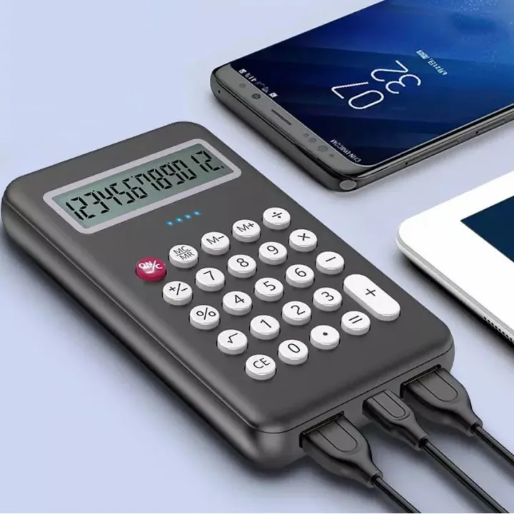 Original Calculator Powerbank 8000mAh Dual Output Power Bank Calculator
