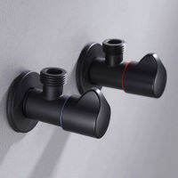 【CW】Bathroom Angle Filling Valve Faucets ครัวสแตนเลสสีดำเย็นร้อนผสมแตะอุปกรณ์เสริมมาตรฐาน G12เกลียว