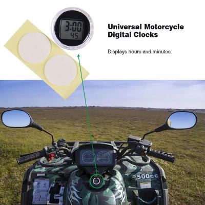 เครื่องวัดอุณหภูมิรถจักรยานยนต์ขนาดเล็กทนทานกันน้ำ Mini Stick บนนาฬิกาดิจิตอล Mount Watch พร้อมนาฬิกาจับเวลา Universal Auto Accessories