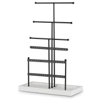 Jewelry Organizer Tabletop Jewelry Holder 6Tier Jewelry Tree Display Stand with Tray,For Earring Necklace Bracelet