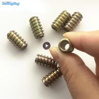 ✟♣❂ 10-50pcs M4 M5 M6 M8 M10 Furniture Pass-Through Drive Unhead Threaded Nut Color Zinc Plated Carbon Steel Wood Insert Nuts