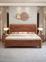 [COD] solid bed 1.8 meters modern minimalist Chinese style double 2 master bedroom storage big factory direct sales