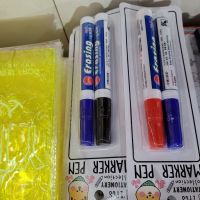 Markker Pen ชนิดลบได้ มีหมึกสีดำ แดง แพ็คคุ่สองชิ้น และหมึกสีน้ำเงินสีแดง สินค้าราต่อแพ็ค