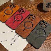 Casing magnetik nirkabel rusa sarung HP bisnis mewah pengisian daya nirkabel magnetik untuk iPhone 14 13 12 11 Pro Max Plus X S XR Magsafe Bumper Chic