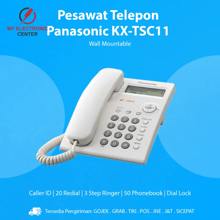 Pesawat Telepon Panasonic KX-TSC11 Telephone Kabel Dinding Rumah Kantor ...