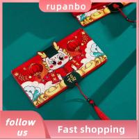 RUPANBO039392692ซองแดงปีมังกร1ชิ้นช่องเสียบการ์ดหลายช่อง CNY ห่อซองเต้นมังกรปีจีน