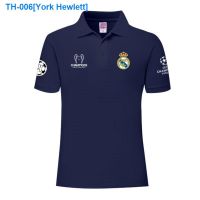 ∈☾☏ York Hewlett Real Madrid in the champions league title 14 champions league memorial benzema football fans take POLO shirt with a collar short sleeve T-shirt men and women