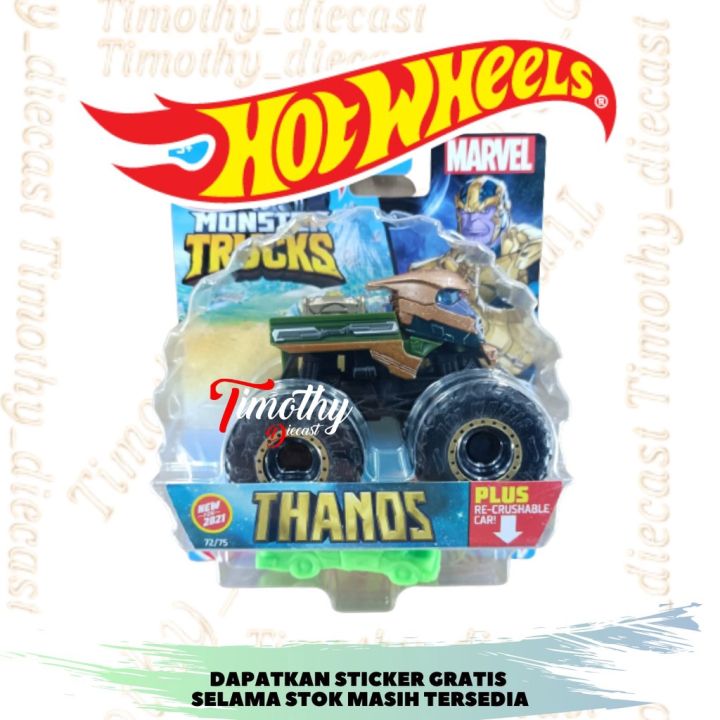 Hot Wheels Monster Trucks Marvel Thanos with re-crushable Car