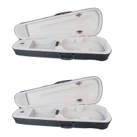 2X Violin Case 1/2 Size Professional Triangular Shape Violin Hard Case -Silver Inside Violin Parts New