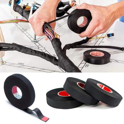 15m Black Flame Retardant Heat Resistant Tape Rubber Adhesive For Cable Kits For Automotive Interior Winding Harnesses Adhesives Tape