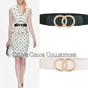 Lina black wide waist belt