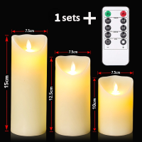 3pcsset Flickering Flameless Candles Outdoor Waterproof Battery Operated Candles Led Candles with Remote Control