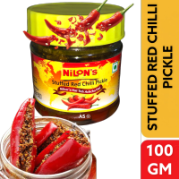 Red Chilli Stuffed Pickle Nilons 100 g Pouch??.