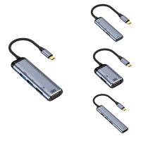 Portable USB 3.1 Type-C Hub to -Compatible Multi Splitter Adapter 4K 3 USB C Hub for PC