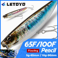 LETOYO 65มิลลิเมตร5กรัม100มิลลิเมตร10กรัมลอยดินสอล่อตกปลา Topwater เดินสุนัขฮาร์ดเหยื่อพื้นผิว Stickbait สำหรับเบสหอกตกปลา