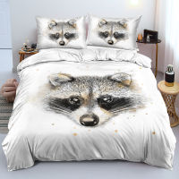 Duvet Cover Sets Animal Raccoon King,Queen,Full Digital Printing Comforter Covers Bed Linen 3pcs Bedding Set Gray 265x230cm Size