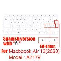 รุ่นภาษาสเปนอุปกรณ์ป้องกันผิวหนังแผ่นครอบแป้นพิมพ์สำหรับ MacBook Air 13 Inch 2020 M1 A2337เคสคีย์บอร์ด ID สัมผัสจอแสดงผล Retina