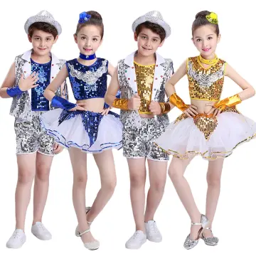 Kids Girls Vest With Pants 2 Pieces Hip Hop Costume Stage Show Jazz Dance  Set | eBay