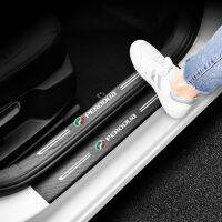 4Pcs คาร์บอนไฟเบอร์รูปแบบหนังประตูรถด้านข้าง Step Sill Anti Scratch สติกเกอร์สำหรับ PERODUA Axia Bezza Myvi Alza Ativa Ar