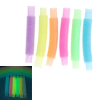 5Pcs Luminous Pop Tubes Sensory Fidget Toy Stress Relieve Toys Autism Anti Stress Plastic Bellows for Children Squeeze Gifts Toy
