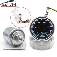 ♧▤ஐ 0-100PSI Oil Pressure Gauge Universal Oil Pressure Gauge with 1/8NPT Oil Pressure Sensor Fit for 12V Car 2 52MM Gauge Holder