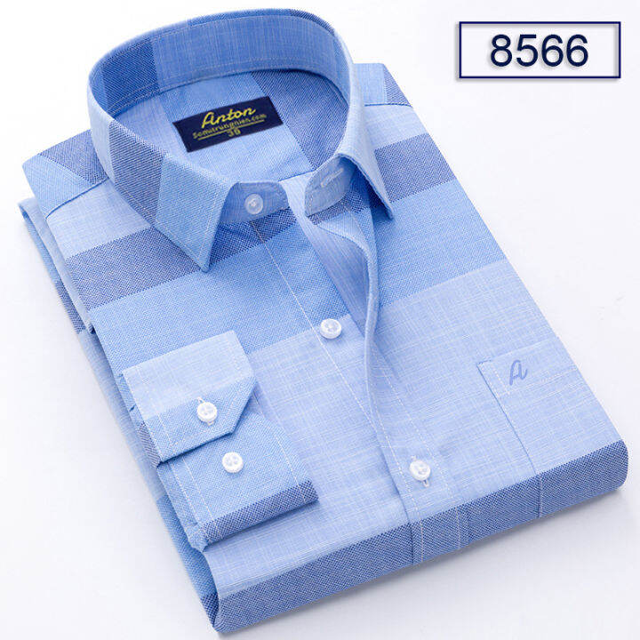 Áo Sơ Mi Nam Thương Hiệu Anton Dài Tay Công Sở Trung Niên Vải Cotton Họa Tiết Kẻ Caro Màu Xanh - 8566 | Lazada.vn Áo Sơ Mi Nam Thương Hiệu Anton Dài Tay Công Sở Trung Niên Vải Cotton Họa Tiết Kẻ Caro Màu Xanh - 8566 | Lazada.Vn