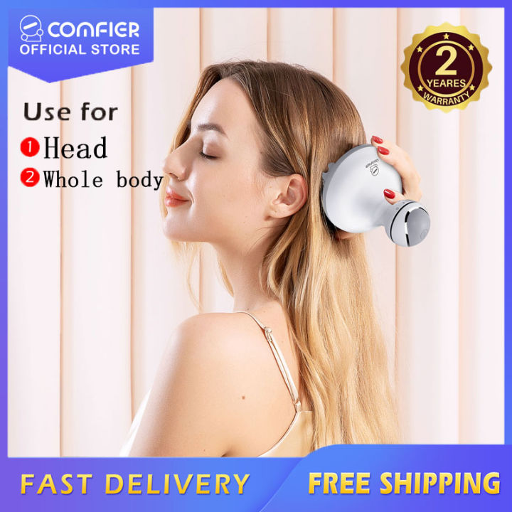 Comfier Electric Cordless Hair Scalp Massager with Kneading 84 Massage Nodes, Handheld Portable Head Scratcher Massager for Hair