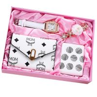 Womens Fashion Quartz Watch Wallet Set For Women Birthday Gift Box