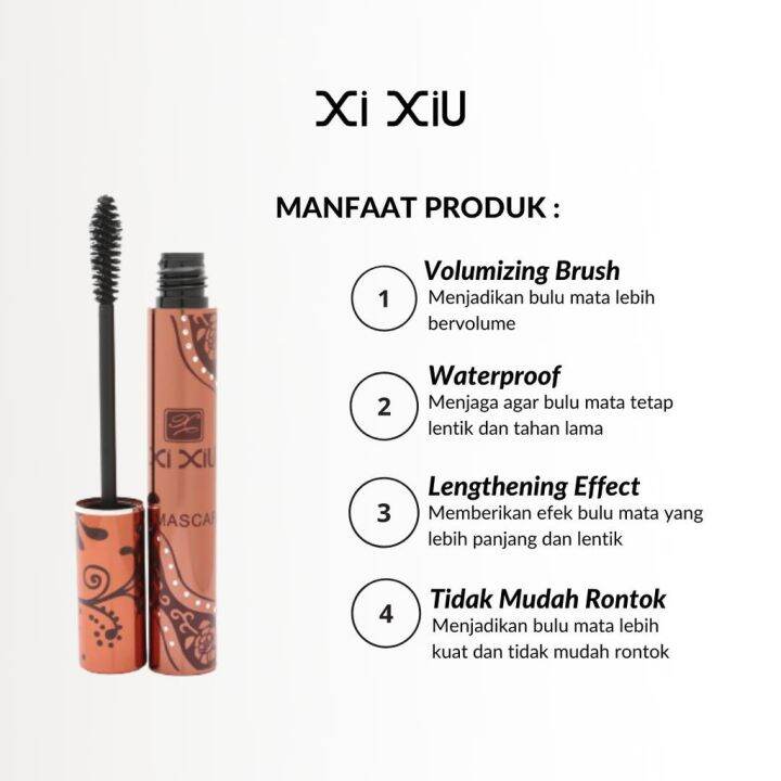 Xi Xiu Mascara Black Waterproof Volumizing Casing Brown BPOM CVS