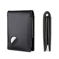 RFID Blocking Men 39;s Credit Card Holder Genuine Leather Wallet for Men Money Clip Minimalism Airtag Wallet Card Holder