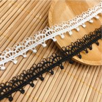 5 Yards/lot Width 1.2cm Water Soluble Embroidery White Black Lace Fabric Trim Craft DIY Wedding Dress Garment Sewing Accessories Fabric  Material