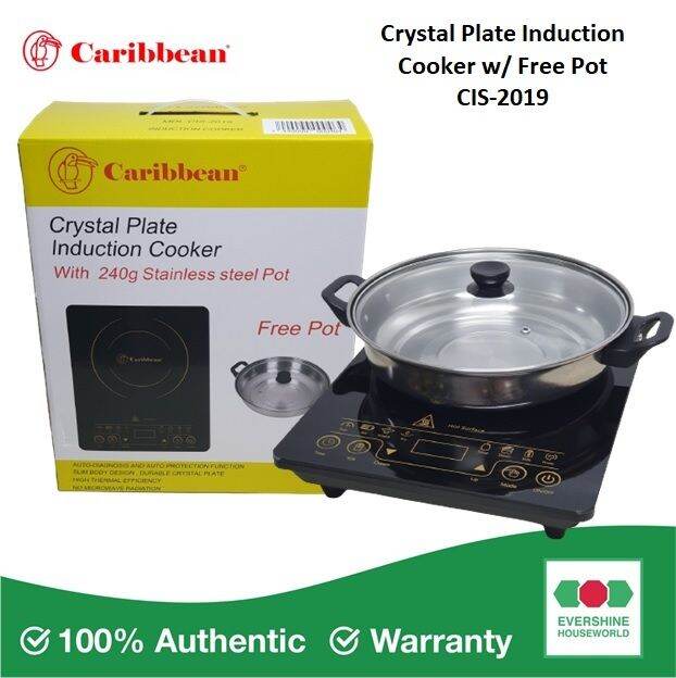 CARIBBEAN CRYSTAL PLATE INDUCTION COOKER WITH POT CIS2019 Lazada PH