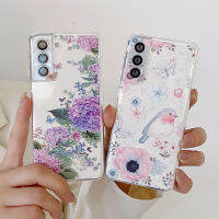 เคสโทรศัพท์กระเป๋าใส่กล้อง A52S ผีเสื้อดอกไม้ที่น่ารักสามารถใช้ได้กับ Samsung กาแล็คซี่ S23 S22 S21 S20อัลตร้าพลัส FE 5กรัม A54 A73 A53 A33สี่มุม TPU กันล้ม