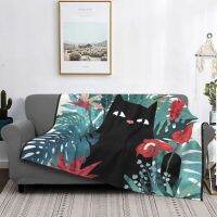 Popoki Cat Blanket Fleece Spring/Autumn Animals Multi-function Ultra-Soft Throw Blankets for Home