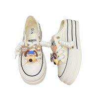 ✣  The tide ugly of small end of the original thick white shoe female 2023 summer new lightweight breathable a pedal canvas shoes