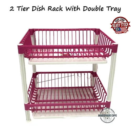 Applelady 2 Tier Dish Rack Dish Drainer Kitchen Rack Rak Pinggan Dish