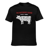 Novelty Tshirts Cuts Beef Chicken Pig Meat Butcher Guide Funny Pattern Printed Tee