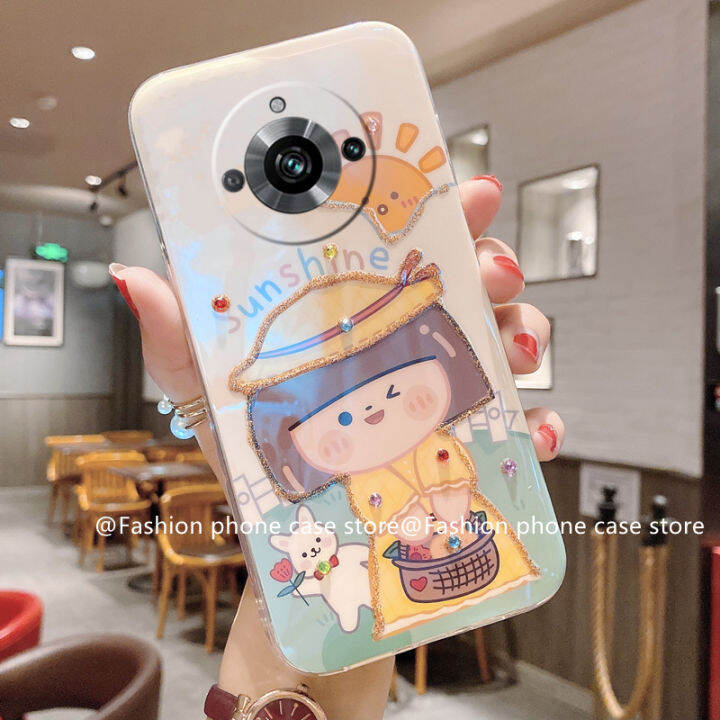 phone-case-เคส-realme-11-11x-realme11pro-realme-11-pro-plus-5g-4g-nfc-แวว-rhinestone-หรูหราน่ารัก-sun-girl-เคสนิ่มลายการ์ตูน2023