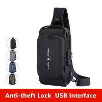 【CW】 Anti Theft Large Capacity Men Oxford Multifunction Shoulder Messenger USB Chest Sling Crossbody